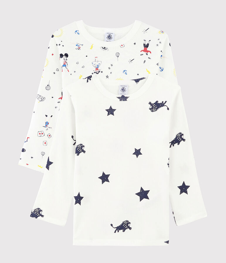 2er-Set lang&auml;rmlige T-Shirts mit festlichem Aufdruck f&uuml;r kleine Jungen vielfarbig