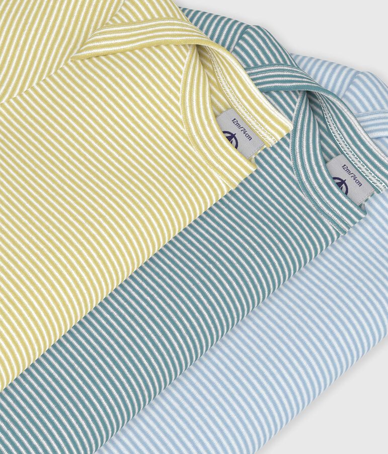 Set kurz&auml;rmelige Baby-Bodys aus Baumwolle mit Streifen vielfarbig