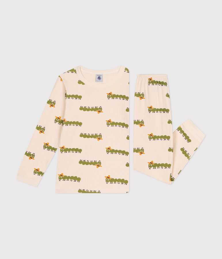 Kinderpyjama aus Baumwolle mit Tier-Printmotiv naturfarben/vielfarbig