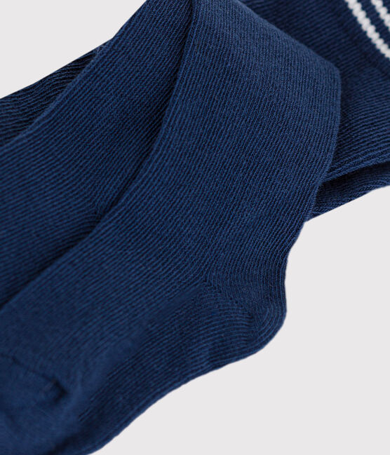 Einfarbige Baby-Strumpfhose aus marineblauem Jersey blau MEDIEVAL