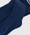 Einfarbige Baby-Strumpfhose aus marineblauem Jersey blau MEDIEVAL
