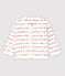 Petit Bateau Baby-Cardigan aus Bio-Baumwoll-Jacquard mit "Je t'aime"-Schriftzug weiss MARSHMALLOW/rot TERKUIT
