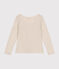 Langärmeliges Damen-T-Shirt "Le Droit" mit weitem Ausschnitt aus geflammten Jersey beige MONTELIMAR CHINE