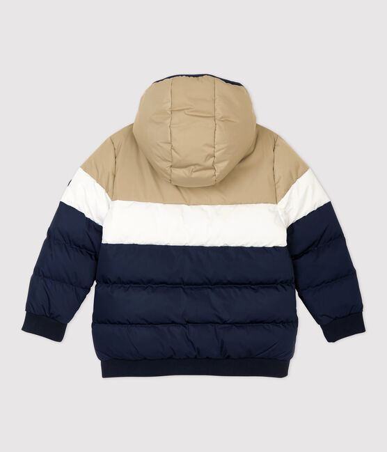 Gefütterte Kinder-Winterjacke für Jungen blau SMOKING/weiss MULTICO
