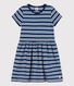 Gestreiftes Kinderkleid aus Baumwolle für Mädchen