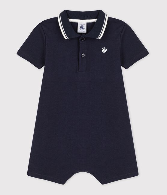 Baby-Kurzoverall aus Baumwolle blau SMOKING
