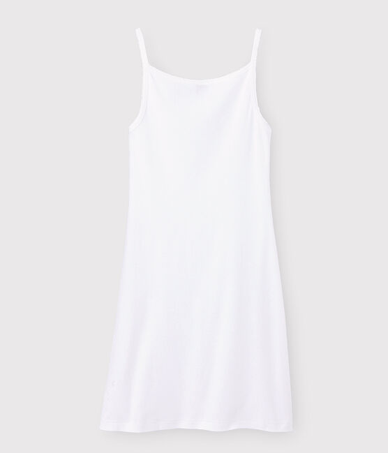 Klassisches Trägerkleid aus Baumwolle für Damen weiss ECUME