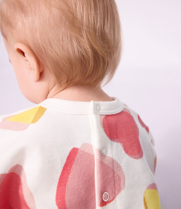 Baby-Sweatshirt aus Baumwolle mit Hertmotiv weiss/vielfarbig