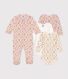 Baby-Set Strampler und 3 Bodys mit Blumenmotiv