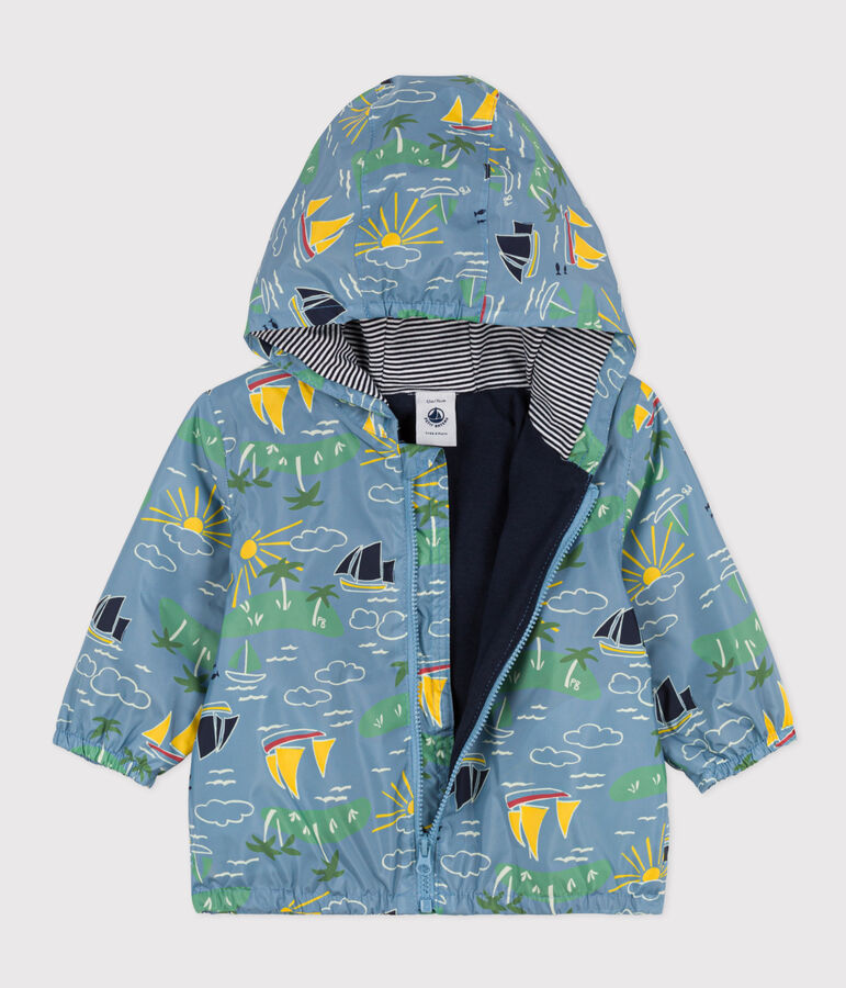 Baby-Windjacke aus recyceltem Polyester blau/vielfarbig
