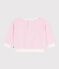 Baby-Kapuzensweatshirt aus einfarbiger Baumwolle und Eis-Aufn&auml;her rosa