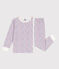 Kinderpyjama aus Baumwolle mit Blumen für Mädchen weiss MARSHMALLOW/weiss MULTICO