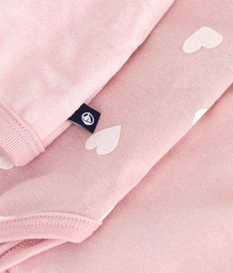 2-teiliges Baby-Geschenkset aus Nicki und bestickter Body mit Herzmotiv rosa