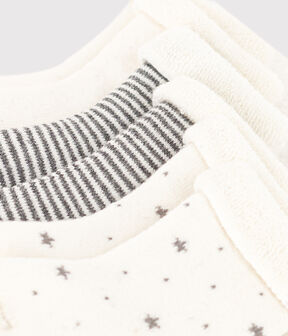 3er-Set Baby-Stricksocken einfarbig und gestreift variante 1