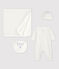 Baby-Geschenk-Set aus Bio-Baumwolle in Weiß und mit Sternen-Motiv variante 1