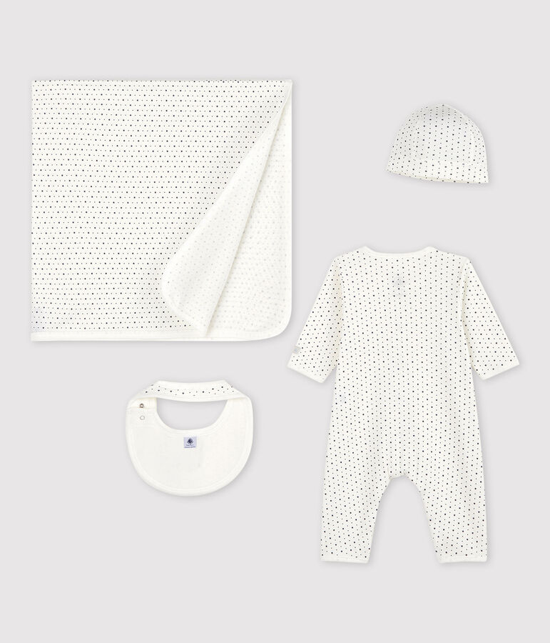 Baby-Geschenk-Set aus Bio-Baumwolle in Wei&szlig; und mit Sternen-Motiv vielfarbig