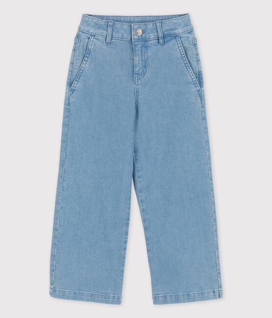 Schlaghose aus hellem Denim für Mädchen blau DENIM BLEU