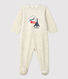 Baby-Strampler aus Velours in einfarbig Beige