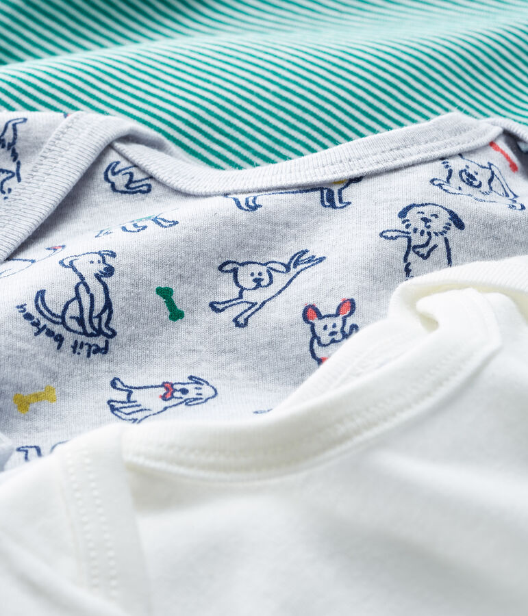 Trio lang&auml;rmelige Baby-Bodys f&uuml;r Jungen vielfarbig