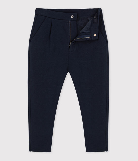 Warme Kinderhose aus Molton blau SMOKING