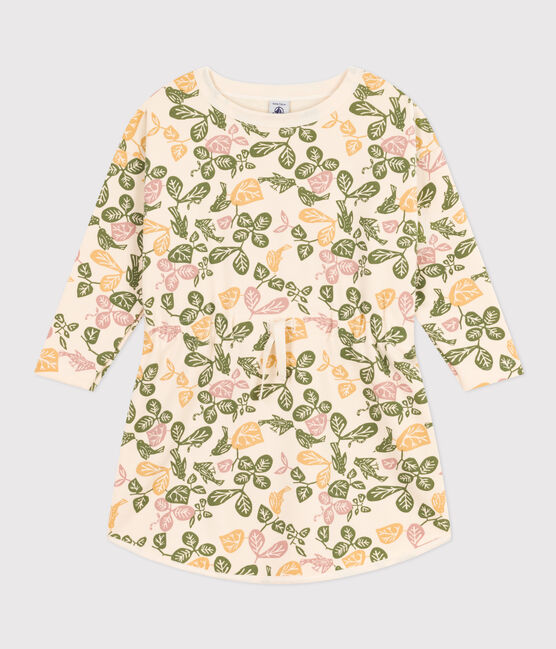 Langärmeliges, bedrucktes Mädchenkleid aus Molton  AVALANCHE+PANTY/ MULTICO