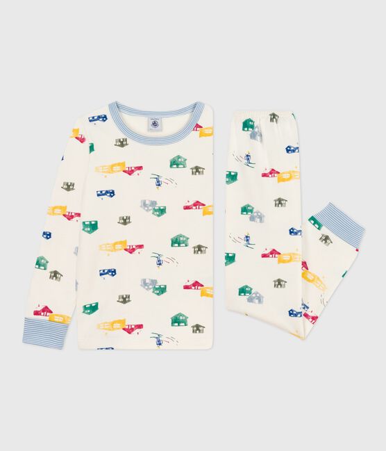Kinder-Pyjama aus Molton mit Chalet-Motiven MILK/ MULTICO