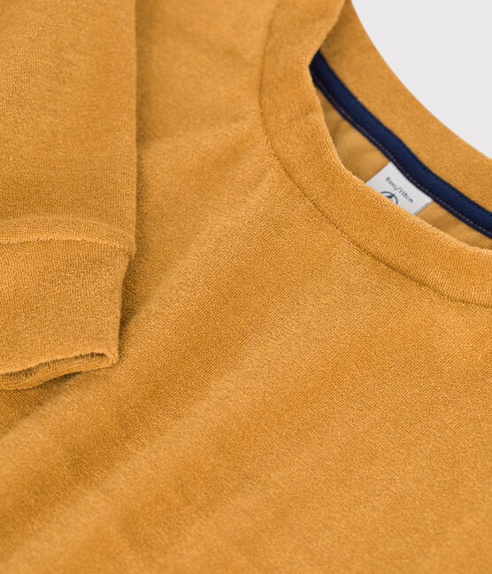 Kinder-Sweatshirt aus Bouclé-Frottee für Jungen gelb ISTRE