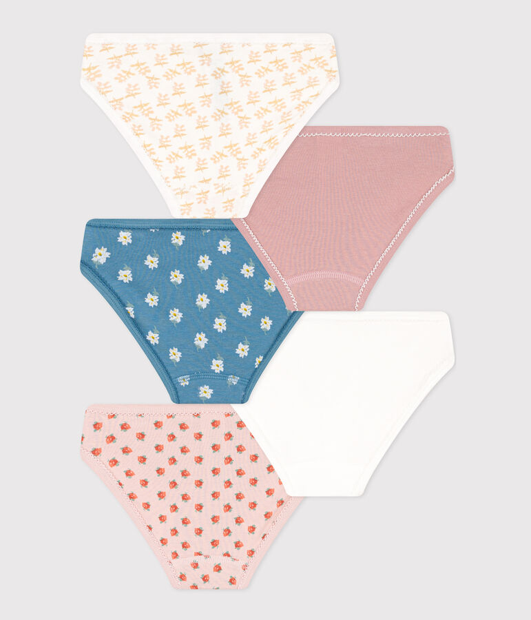 5er-Set Slips aus Baumwolle Petit Bateau X Snoopy f&uuml;r M&auml;dchen vielfarbig