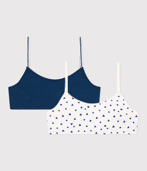 2er-Set-Brassières mit Herzmotiv aus Baumwolle und Elasthan für Mädchen variante 1