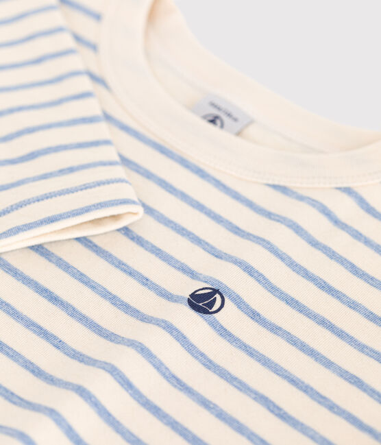 Langärmeliges Kinder-T-Shirt aus Doppeljersey für Jungen weiss AVALANCHE/ SKY CHINE