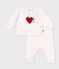 Baby-Set aus Strick mit Jacquard-Herzen rot/rot
