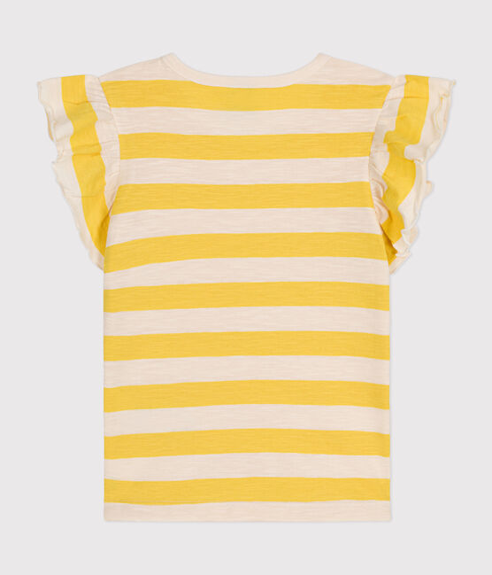 Gestreiftes T-Shirt aus geflammtem Jersey Kinder/Mädchen gelb NECTAR/ AVALANCHE