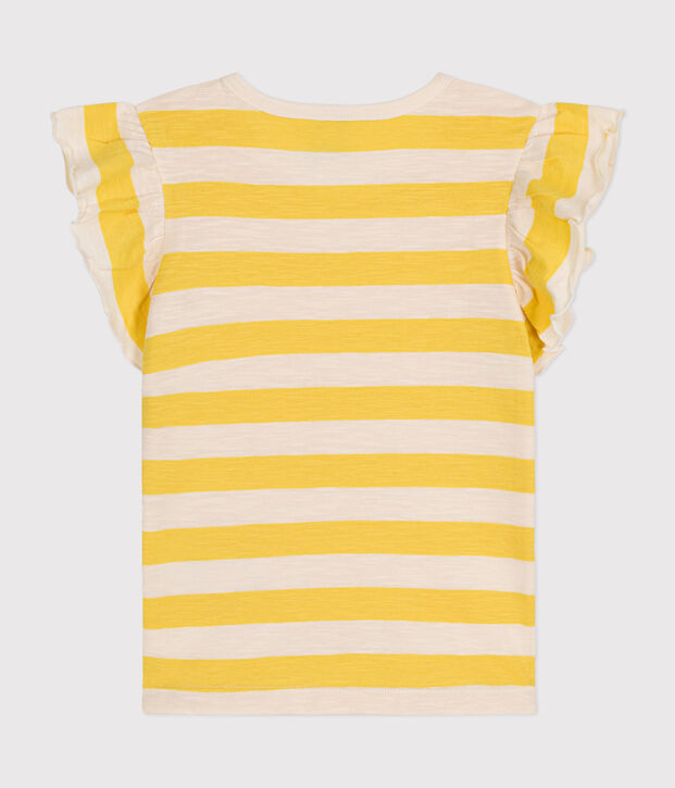 Gestreiftes T-Shirt aus geflammtem Jersey Kinder/M&auml;dchen gelb/naturfarben