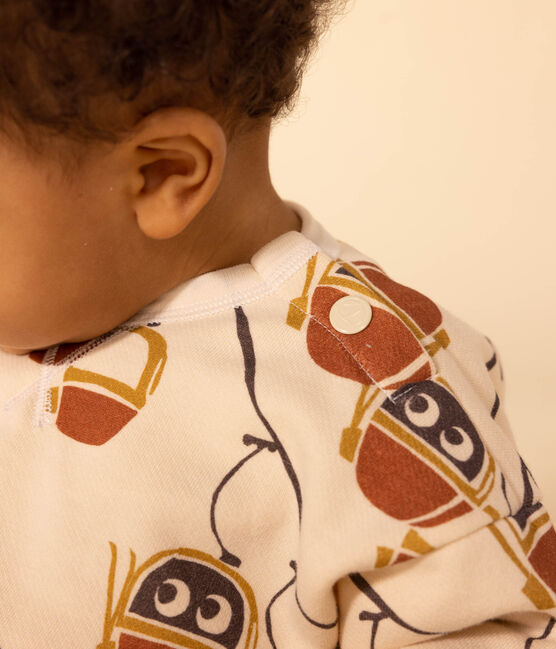 Baby-Sweatshirt aus bedrucktem Molton weiss AVALANCHE/ MULTICO