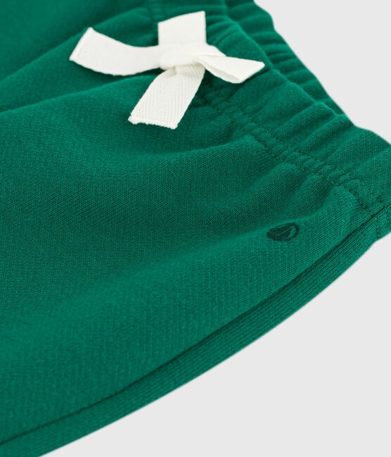 Baby-Hose aus einfarbiger Baumwolle grün EVERGREEN