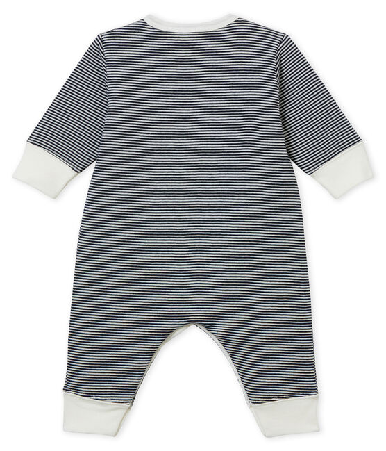 Baby Jungen Strampler ohne Fuß aus gedoppeltem Jersey blau SMOKING/weiss MARSHMALLOW