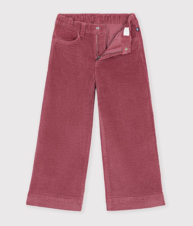 Kinder Wide Leg-Hose aus Feincord rosa