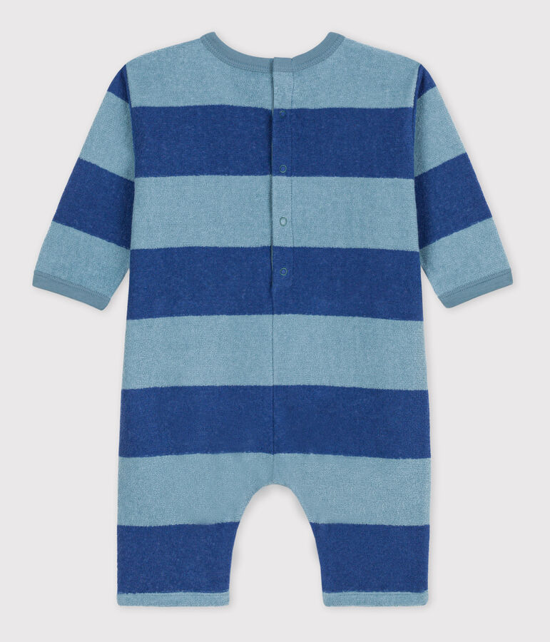 Langer Baby-Overall aus Frottee blau/blau
