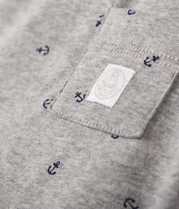 Gemusterte Baby-Shorts f&uuml;r Jungen grau/blau