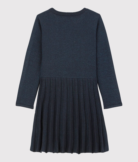 Kinderkleid aus Baumwolle für Mädchen blau SMOKING BRILLANT