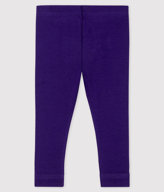 Einfarbige Baby-Legging aus 1x1-Rippstrick für Mädchen ROXO