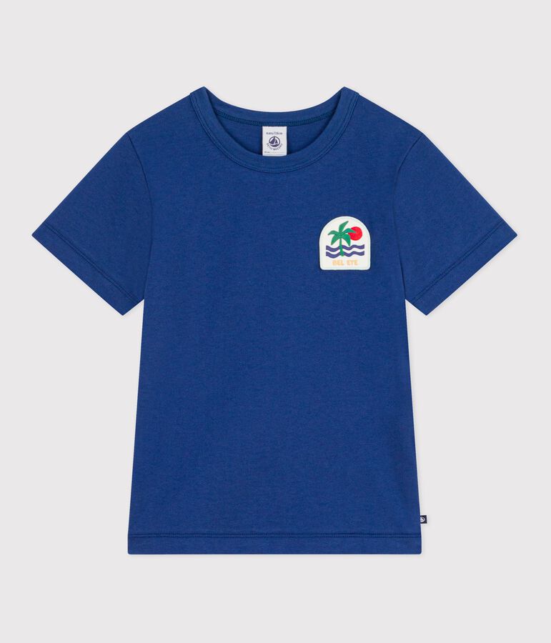 Kurzarm-T-Shirt aus Baumwolle f&uuml;r Kinder blau