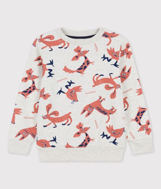 Kinder-Sweatshirt aus Molton beige MONTELIMAR/weiss MULTICO