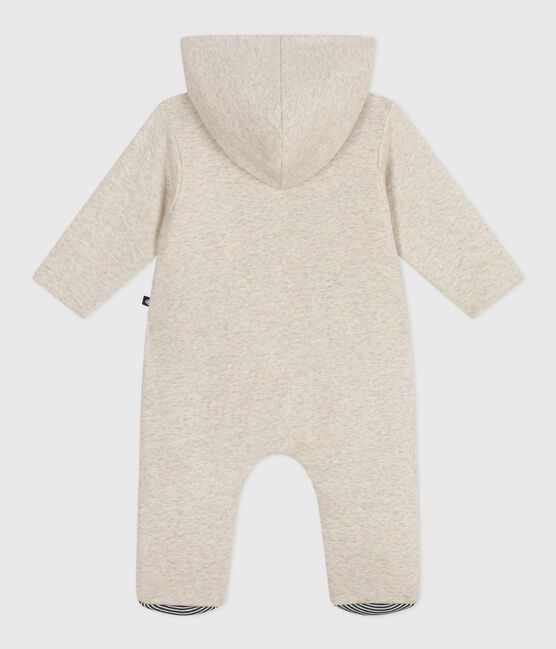 Wattierter Baby-Overall mit Kapuze und Füßchen, einfarbig beige MONTELIMAR CHINE