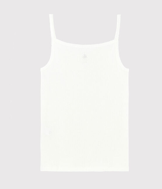 Trägershirt aus leichter Baumwolle Damen weiss MARSHMALLOW