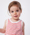 Baby-Kurzoverall aus Baumwolle mit Streifen rot MARSHMALLOW/ SPI