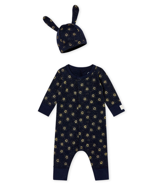 Baby Jungen Overall und Mütze im Set blau SMOKING/gelb DORE