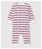 Fußloser Baby-Einteiler aus Baumwolle mit Petit Bateau-Motiv weiss MARSHMALLOW/weiss MULTICO