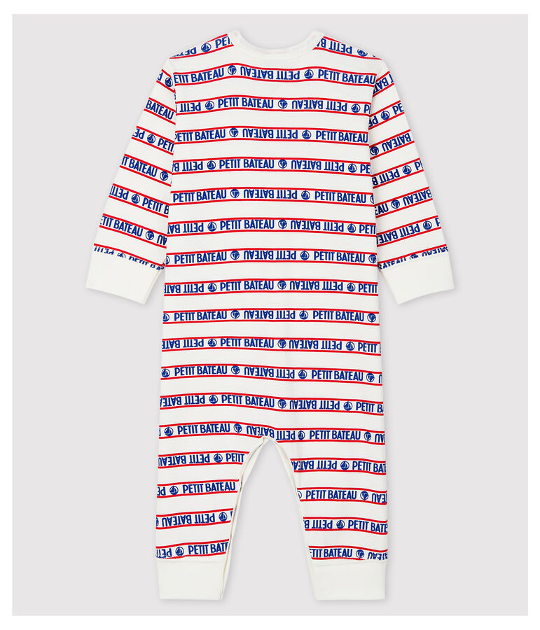 Fu&szlig;loser Baby-Einteiler aus Baumwolle mit Petit Bateau-Motiv weiss/vielfarbig