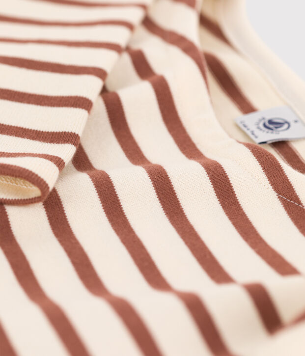 Streifenshirt aus Baumwolle f&uuml;r Damen naturfarben/braun